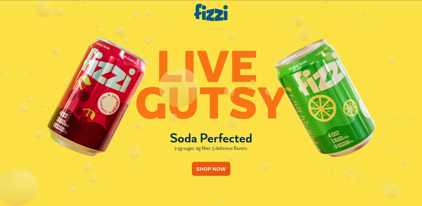 Fizzi — A bold e-commerce experience for a gut-friendly soda brand with strong product storytelling.